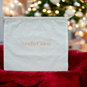 See By Chloe White Dust Bag Storage Pouch Drawstring Top 12 "x10"